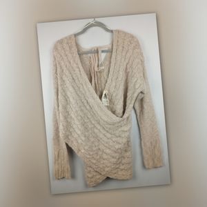 NWT Easel Medium Cable Knit Wrap Sweater